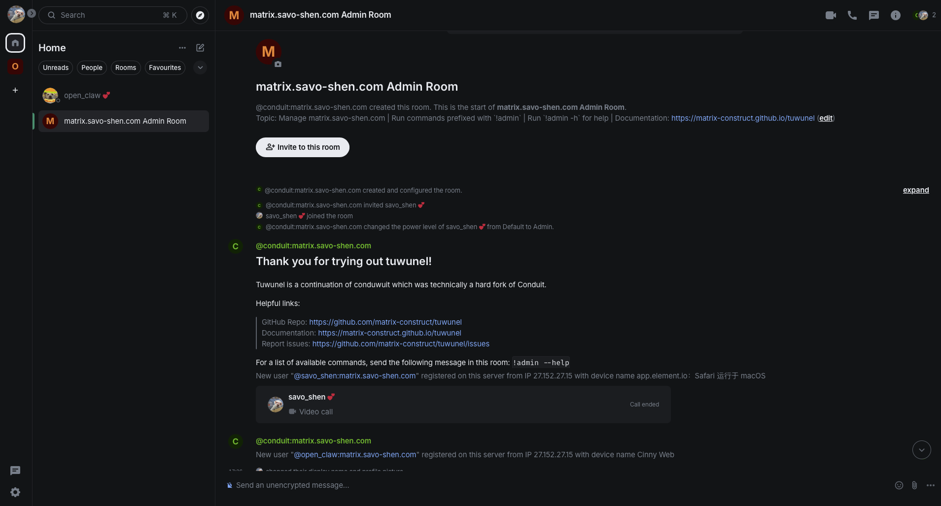 Savo Chat sign-in page